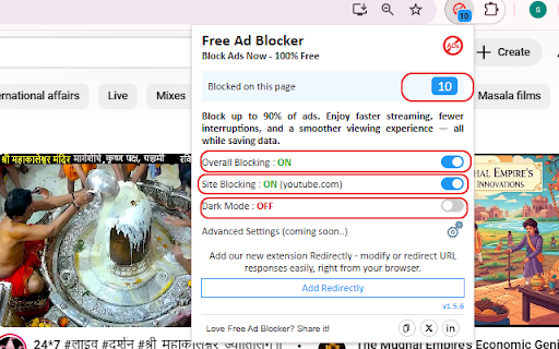 Free Blocker - Ad blocker & Ads Remover :: Block ads on YouTube, Hotstar, MX Player, and more. Enjoy cleaner browsing, fewer distractions, and faster page loads — 100% free.