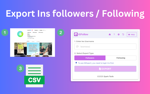 IGFollow - Follower Export Tool for Ins :: Easily export your Instagram followers and following lists to CSV or Excel with IGFollow.