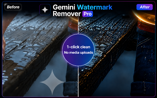 Watermark Remover for Gemini & Nano Banana - Images & Video :: Remove visible Gemini & Nano Banana watermarks from your AI images and videos. Full-resolution, lossless, 100% local.