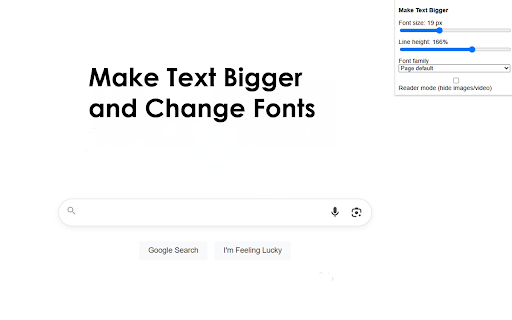 Make Text Bigger :: Restyle any page with live typography controls and clutter‑free reader mode.