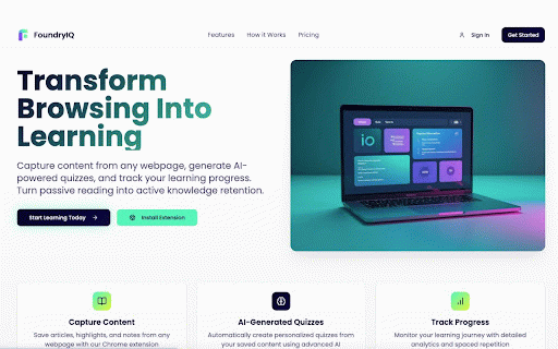 FoundryIQ - AI Learning Assistant :: Save web content and generate AI-powered quizzes to enhance your learning and knowledge retention.