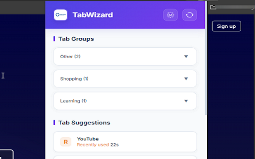 TabWizard - Smart Tab Manager :: Smart tab management with AI-powered grouping, analytics and productivity features
