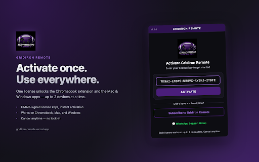 Gridiron Remote :: Map game controllers to Hudl keyboard shortcuts for football film review.