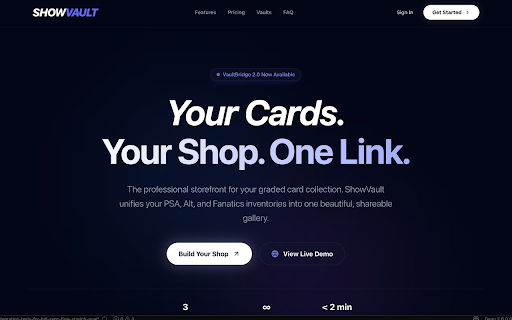VaultBridge by ShowVault :: Turn your vaulted sports cards into a virtual card store