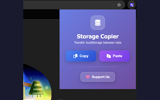 Storage Copier :: Copy local storage from one tab and paste it into another.