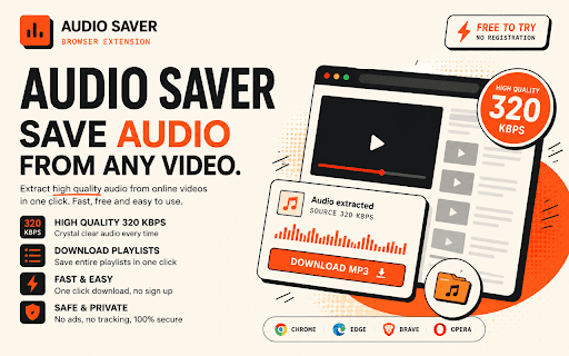 Video to MP3 Converter :: Save any audio in one click — MP3, OPUS or WAV with cover art. Fast cloud processing, playlists and trimming included.