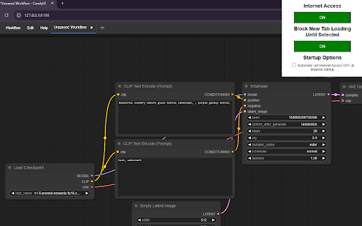 ON/OFF & Tab Blocker :: Toggle internet access and block new tabs from loading until selected.