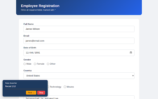 Excel2Forms - Web Form Automation :: Automate web form filling from Excel files.