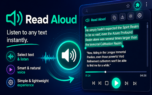 Read Aloud Extension :: A Text-to-Speech extension that reads web pages aloud.