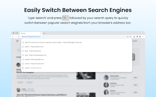 Search Manager by My Secure Search :: Easily switch between popular search engines right from your browser's address bar.