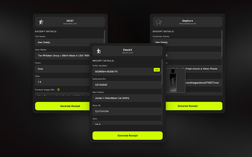 RECEIPTIFIED - Instant Receipt Generator :: Generate receipts instantly from any supported store page. An extension from thereceiptified.com.