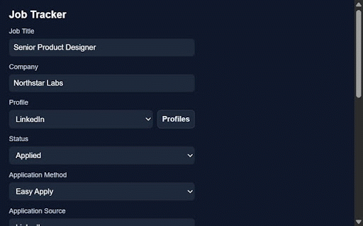 Job Tracker :: Track job applications, resumes, and site-specific job board profiles from your browser.