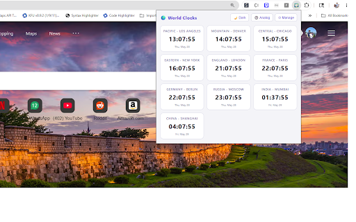 World Clocks :: View multiple world timezones in analog or digital format.