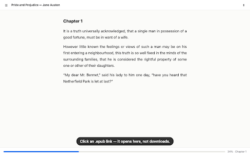 EPUB Reader — Open ePub in Browser :: Open and read EPUB files in your browser — no download, no ads. Vertical scrolling and a clean layout on any device.