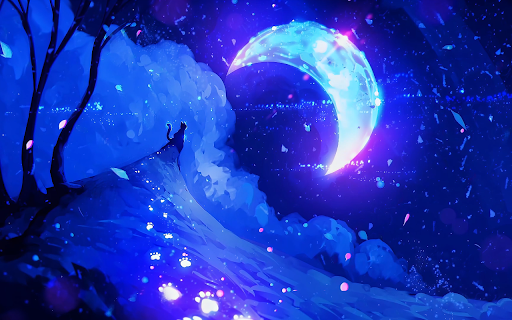 Moon cat :: Transform your new tab with Moon Cat, featuring stunning live HD video wallpapers that bring the night sky to life.