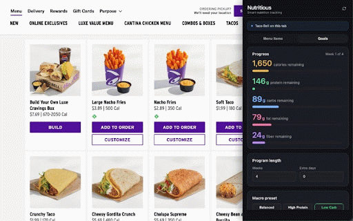 Nutritious :: Detects meal items and shows nutrition + macro-aligned alternatives.