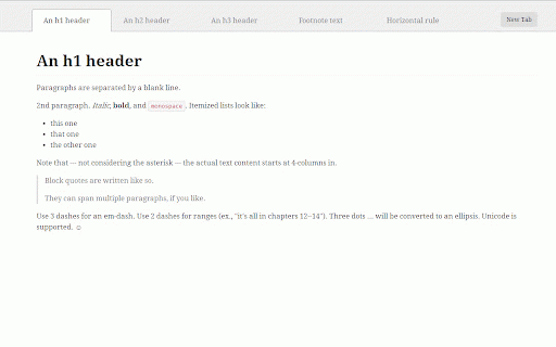 Blank Notes :: A note-taking app that replaces your new tab page. Features include markdown support, multiple tabs, quick links, and dark mode.