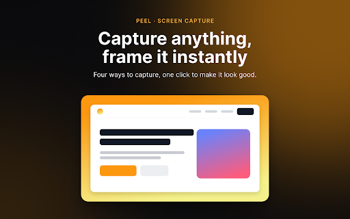 Peel — Full Page & Element Screenshot :: Full page screenshots, element capture with transparent background, and region selection — all in one click