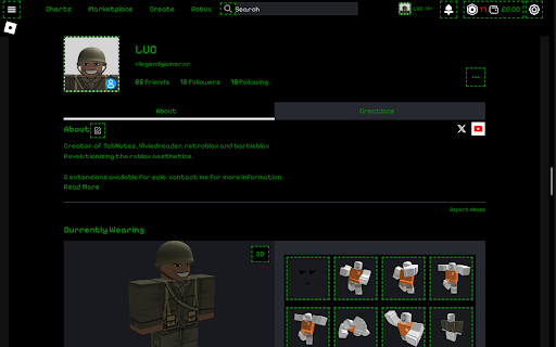 Console UI for roblox :: Make sure to refresh the page everytime to toggle the extension.