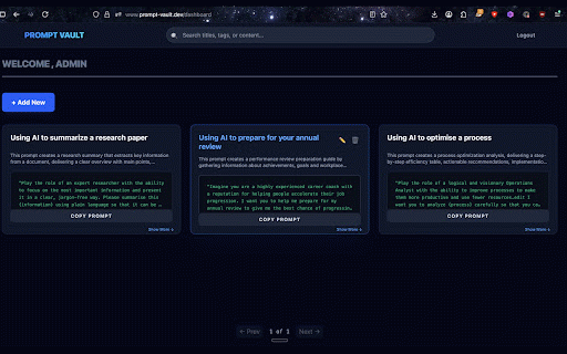 AI Prompt Vault :: One-click access to your favorite AI prompts.