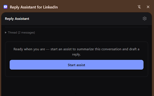Reply Assistant for LinkedIn :: AI-drafted replies to your LinkedIn messages — a few free each day, no API key needed, or bring your own OpenAI/Anthropic key.