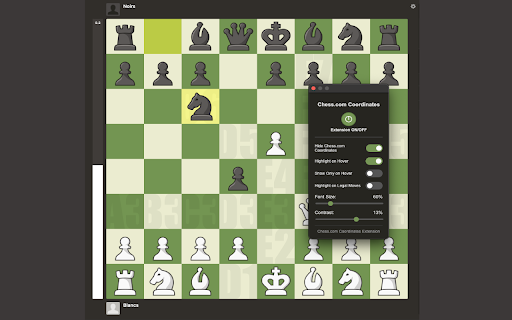 Chess.com Coordinates Extension :: Display coordinates on Chess.com board