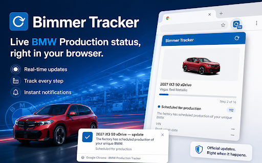 Bimmer Tracker :: See extra order details and get notified when your BMW order status changes. Not affiliated with BMW.