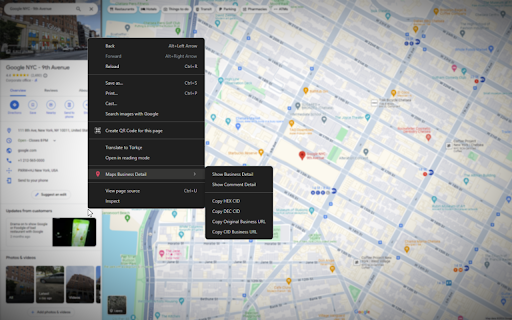 Maps Business Detail :: Add-on that shows the details of a business on Google Maps with a click.