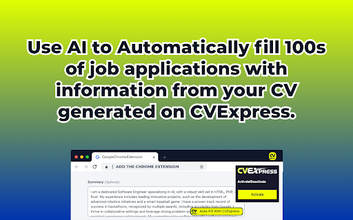 CVExpress Auto-Fill :: Autofill job applications with information from your CV generated on CVExpress.
