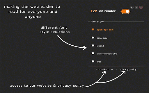 EZ Reader :: Simple font and text controls for better reading accessibility