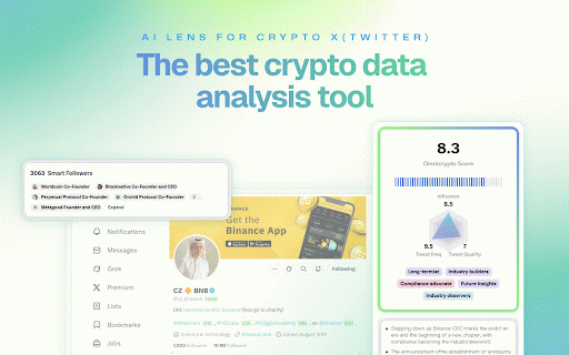 OmniCrypto — AI Lens for Crypto X(Twitter) :: Unlock the Power of Crypto Analytics,精准识别、深度洞察、快速决策 —— 你的最佳crypto数据分析工具!
