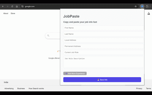 Job Paste :: Store and copy job application details easily.