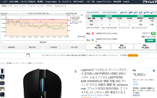 FastapG :: APIを使用してAmazen商品ページに価格推移、ランキング、独自販売ランクを表示。一括分析機能も搭載。