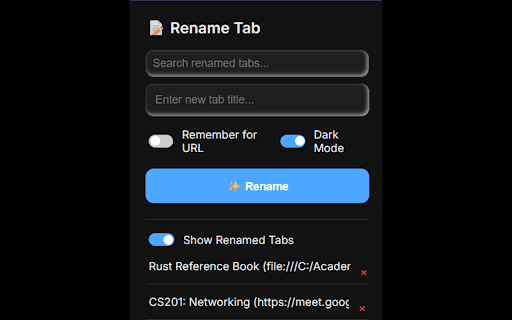 Tab Renamer :: Rename your Chrome tabs for better multitasking.