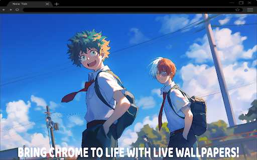 My Hero Academia Midoriya and Todoroki School Road Live Wallpaper :: Walk alongside future heroes Midoriya and Todoroki on their school road in this inspiring live wallpaper! 🏫🔥⚡
