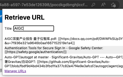 ChatTabs :: A simple Chrome extension for saving and retrieving website URLs