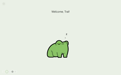 Pondie Tab - Cozy Frog Companion :: An adorable cozy frog companion that greets you on every new tab. 100% local, no tracking.