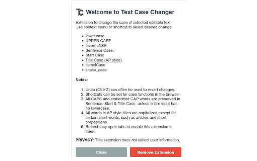 Text Case Changer :: Change Case of selected editable text.