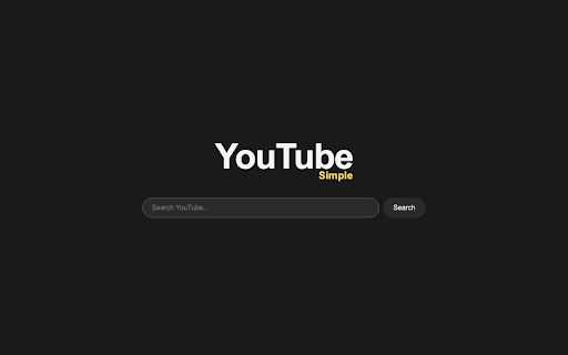 YouTube Simple :: Redirects YouTube homepage to a minimal search interface and blocks infinite shorts scrolling