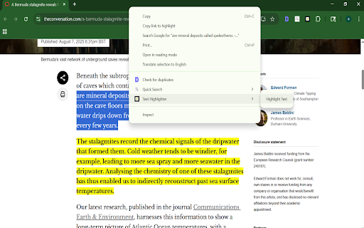 Text Highlighter :: A simple extension to highlight and remove highlights from selected text on any webpage.