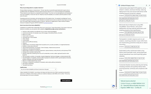 GoMatchToApply Assist :: Fills supported employer application forms from your verified GoMatchToApply profile. Submits only with your standing permission.
