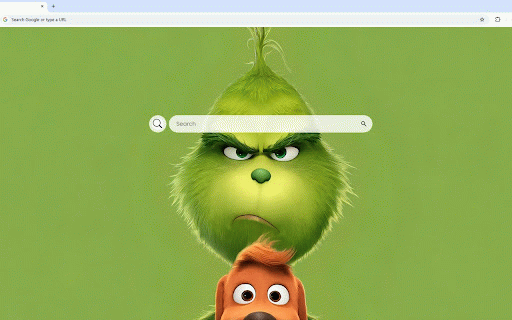 Grinch Live Wallpaper :: Grumpy green Grinch with small orange fish against bright green background.