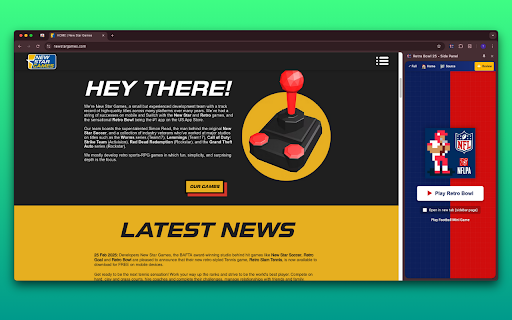 Retro Bowl 25 - Side Panel :: Play Retro Bowl 25 game directly on your browser's side panel for quick and fun breaks!