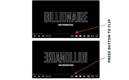 Flip Youtube :: Flip a YouTube video horizontally using a button in the video player's control panel.