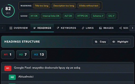 Holy SEO! :: Kompleksowe narzędzie SEO do analizy stron internetowych