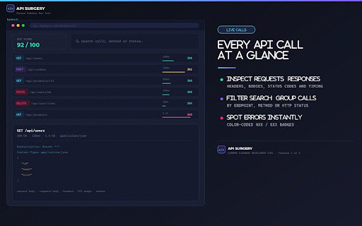 Api Surgery - API inspector & security analysis :: Inspect API traffic locally, review performance, security signals and observed API contracts.