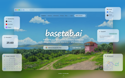 basetab.ai - Customizable AI New Tab :: Your browser's new home - organize bookmarks, notes, and widgets in one place