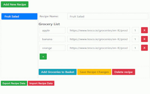 Tesco and Dunnes Auto Basket :: One button adds collections of groceries to your basket when using Tesco and Dunnes online shopping websites