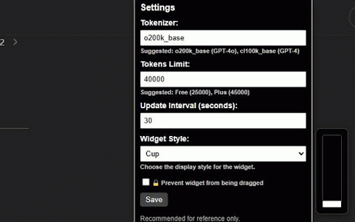 ChatGPT Token Monitor :: Monitor ChatGPT conversation tokens usage and warn when nearing limits.
