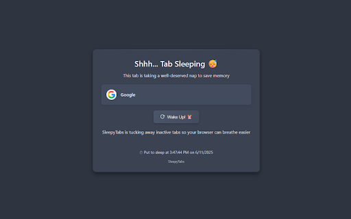 SleepyTabs :: Save memory by putting inactive tabs to sleep